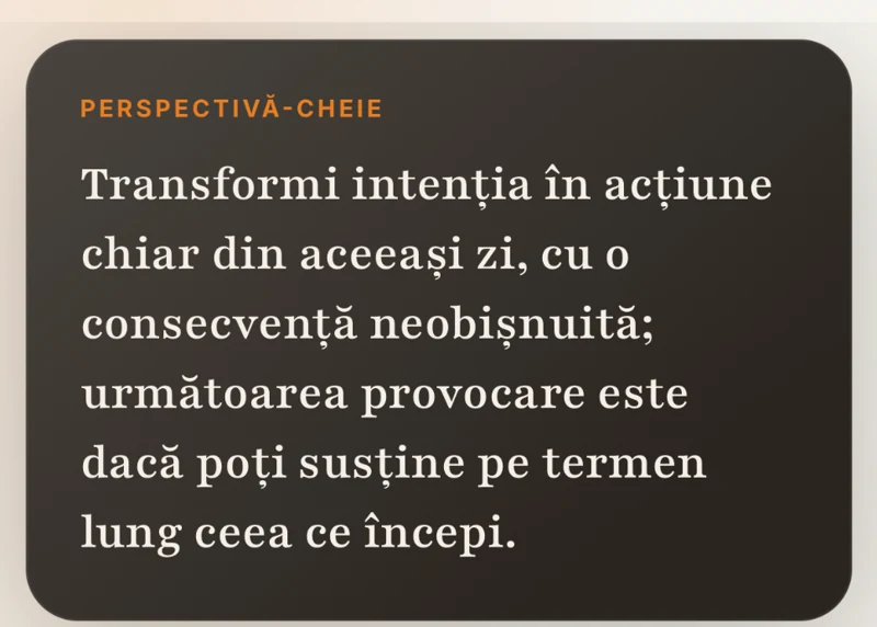 O perspectivă care numește tiparul din spatele acțiunilor finalizate