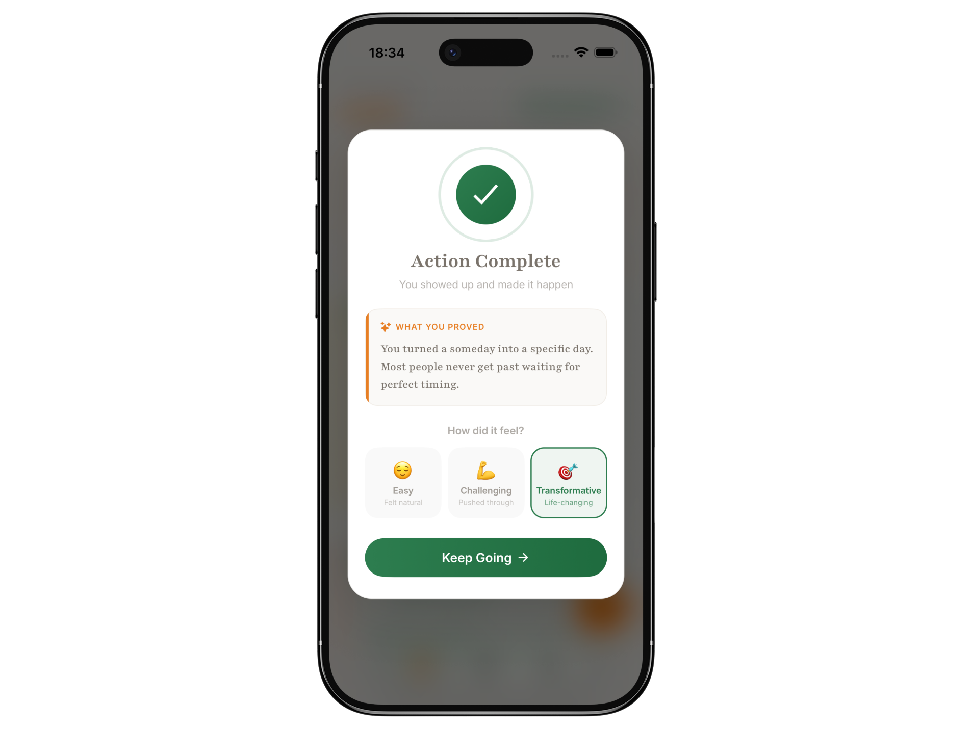 Progress tracking feature