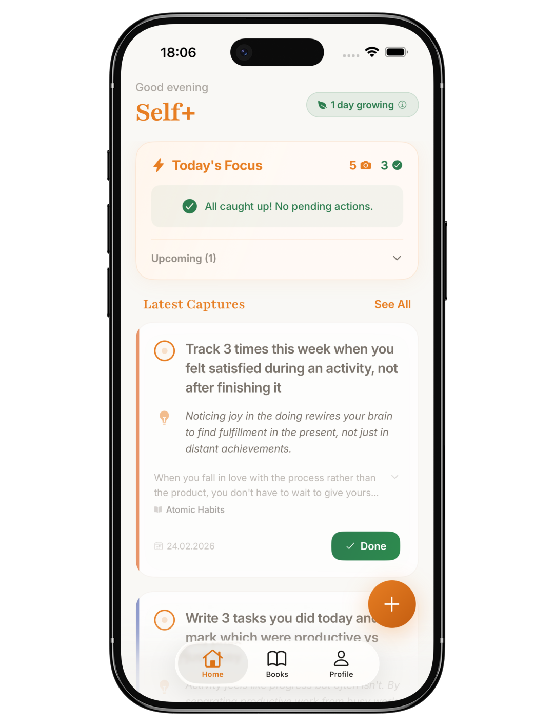 Self App - Home Screen